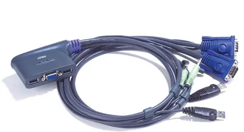 ATEN CS-62US / 2-port mini KVM USB / audio / 0.9m integrované kabely
