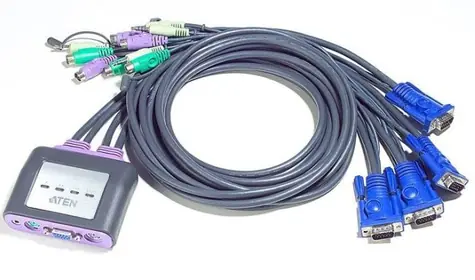 ATEN CS-64A / 4-port KVM PS2 mini / audio / 1.2m kabely