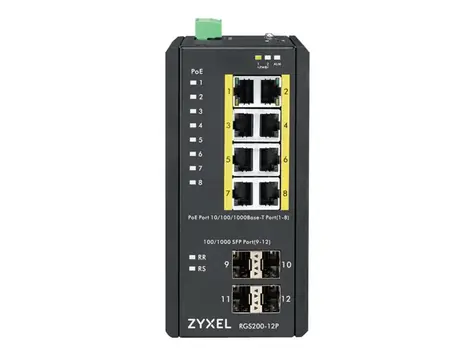 ZyXEL RGS200-12P / Desktop Switch / 12x 1Gbps / 8x GbE + 4x SFP / PoE 30W