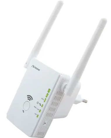 STRONG unverzální opakovač 300 bílá / Wi-Fi standard 802.11n / 300 Mbits / 2.4GHz / 2x LAN