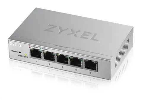 ZyXEL GS1200-5 / Desktop Gigabit Web Smart switch / 5x 1Gbps / QoS / Kovové provedení