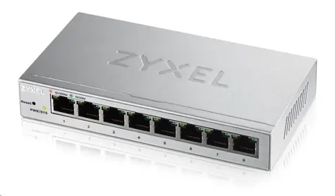 ZyXEL GS1200-8 / Desktop Gigabit Web Smart switch / 8x 1Gbps / QoS / Kovové provedení
