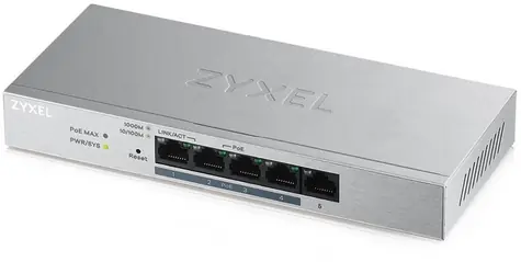 ZyXEL GS1200-5HP v2 / 5-port Desktop Gigabit Web Smart switch / 5x GLAN / 4x PoE / PoE 60W