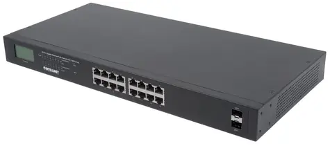Intellinet Switch 16-Port Gigabit PoE+ LCD / 16-port / 2x SFP / 1000 Mbps / 16x PoE+ / 19
