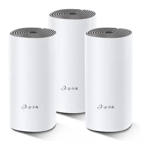TP-Link Deco E4 (3-pack) / WiFi systém MESH AC1200 / Dual-band / 2.4GHz - 300Mbps / 5GHz - 867Mbps / 2x LAN