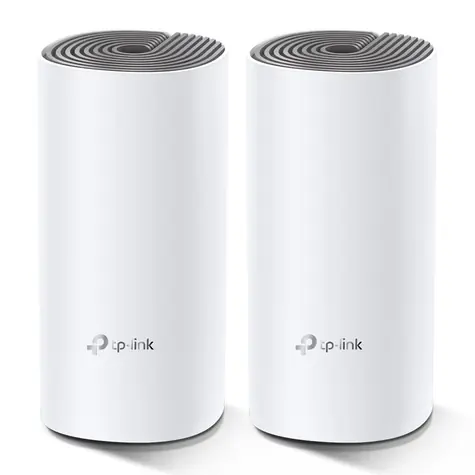 TP-Link Deco E4 (2-pack) / WiFi systém MESH AC1200 / Dual-band / 2.4GHz - 300Mbps / 5GHz - 867Mbps / 2x LAN