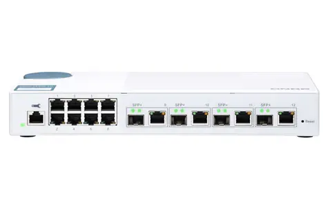 QNAP QSW-M408-4C 10GbE Switch bílá / 8x GbE / 4x combo 10GbE SFP+ / QoS / bílá