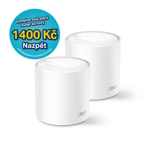 TP-Link Deco X60 (2-pack) / WiFi 6 systém MESH AX3000 / Dual-band / 2.4GHz - 574Mbps / 5GHz - 2402Mbps / 2x GLAN