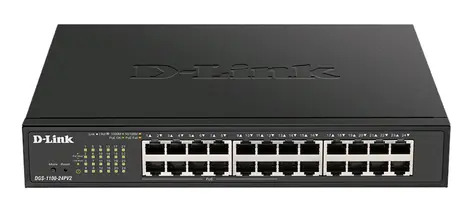 D-Link 24-Port PoE Gigabit Smart Managed Switch / 24x GLAN / 12x LAN PoE / PoE 100W
