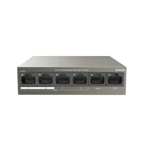 Tenda TEF1106P-4-63W switch / 6-Port / 10/100 Mbps / PoE 63W