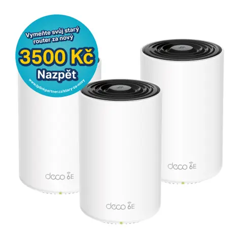 TP-Link Deco XE75 Pro(3-pack) / WiFi 6 systém MESH AXE5400 / Tri-band / 2.4GHz - 574Mbps / 5GHz - 2402Mbps / 6GHz - 240