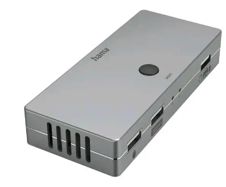 Hama 200135 KVM přepínač pro 2 PC na 1 monitor / vstup: 2x HDMI | 2x USB-B / výstup: 1x HDMI | 3x USB-A