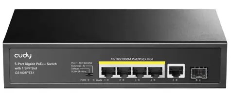 Cudy GS1005PTS1 PoE switch / 4x PoE RJ45 / 1x RJ45 / 1x SFP  / 1000Mbps / 120W