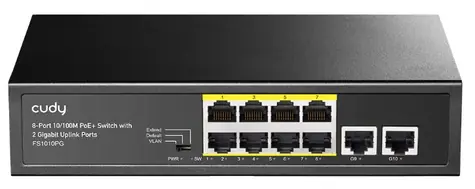 Cudy FS1010PG PoE switch / 8x RJ45 PoE / 2x RJ45 / 120W