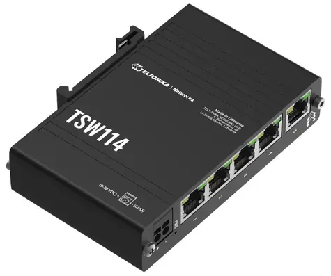 Teltonika TSW114 / průmyslový Switch / 5-Port / 1000 Mbps / PoE