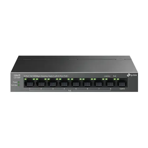 TP-Link LS109P / Switch / 1.8 Gbps / 9x LAN / PoE+