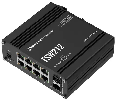 Teltonika TSW212 / 8x LAN 10/100/1000 / Industriální switch / 2x SFP / IP30