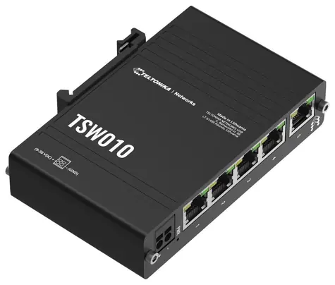 Teltonika TSW010 / průmyslový Switch / 5-Port / 100 Mbps / pasivní PoE