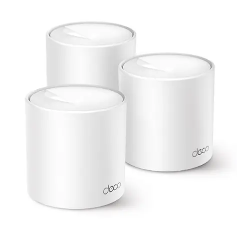 TP-Link Deco X10(3-pack) / WiFi 6 systém MESH AX1500 / Dual-band / 2.4GHz -300Mbps / 5GHz - 1201Mbps / 2x GLAN