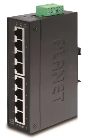 Planet ISW-801T / 8x RJ-45 / DIN / IP30