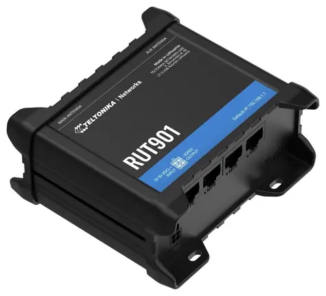 Teltonika RUT901 / Router industriální / 2G & 3G & LTE / Wi-Fi 2.4GHz / 802.11n / 3x LAN / 1x WAN / 2x SIM slot