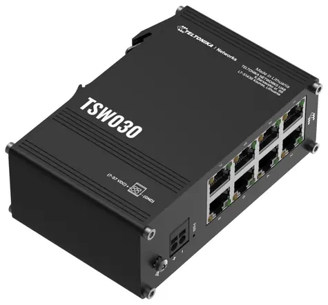 Teltonika TSW030 Průmyslový switch / 8-Port / 10/100 Mbps / bez zdroje