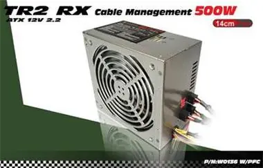 THERMALTAKE W0136 TR2 / 500W / pasivní PFC / ATX 12V 2.2 / 140mm ventilátor  / kabelový manager