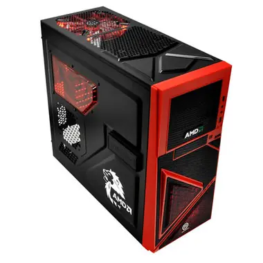 THERMALTAKE VM200P1W2Z ARMOR A60 Black AMD / midi tower / USB 3.0 / dokovací stanice / bez zdroje / ATX / červená