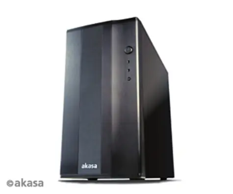 AKASA AK-BKCSE-05 Omega case / bez zdroje / ATX / USB 2.0 / HD audio / černá