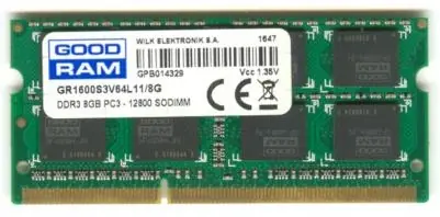 GOODRAM 8GB 1600MHz / SODIMM / DDR3 / CL11 / 1.35V 