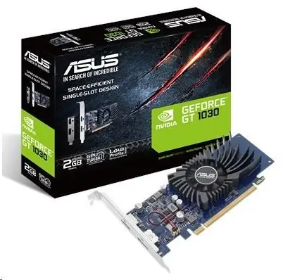 ASUS GT1030-2G-BRK / 1228 MHz / 2GB GDDR5 6GHz / 64-bit / DP + HDMI / Low profile / 30W