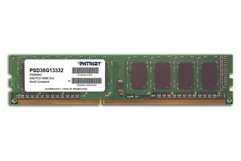 Patriot 8GB (1x8GB) 1333MHz / DIMM / DDR3 / CL9 / Non-ECC / Unbuffered / 1.5V