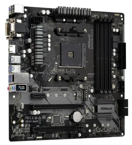 ASRock B450M PRO4 / AMD B450 / DDR4 /  SATA III RAID / USB / GLAN / M.2 / sc.AM4 / mATX