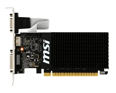 MSI GT 710 2GD3H LP / GeForce GT710 954 MHz / 2GB GDDR3 / 64bit / PCIe x16 / D-Sub+DVI+HDMI