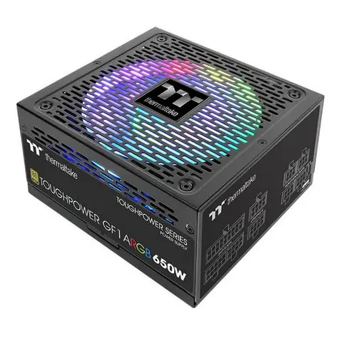 THERMALTAKE Toughpower GF1 ARGB 650W / aktivní PFC / ATX 12V 2.4 / 140mm ventilátor / 80PLUS Gold / černá