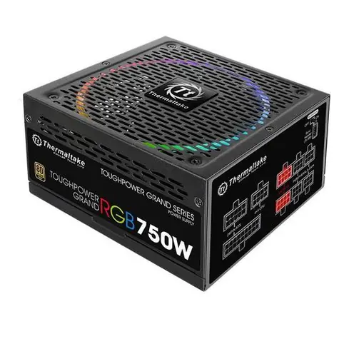THERMALTAKE Toughpower Grand RGB Sync 750W / aktivní PFC / ATX 12V 2.4 / 140mm ventilátor / 80PLUS Gold / černá