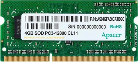 Apacer 4GB 1600MHz / SODIMM / DDR3 / CL11 / 1.5V