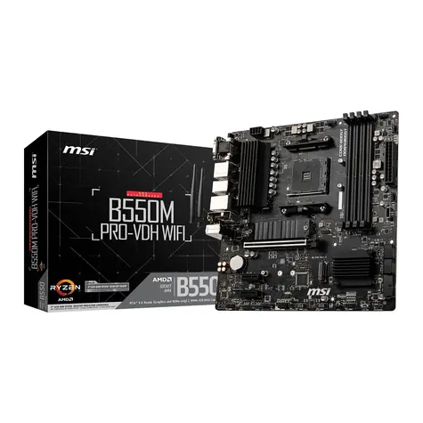 MSI B550M PRO-VDH WIFI / AMD B550 / DDR4 / SATA III RAID / USB / GLAN / M.2 / sc.AM4 / mATX