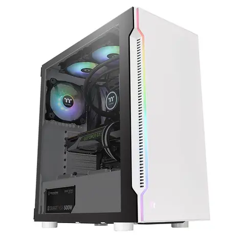 THERMALTAKE H200 TG Snow RGB bílá / midi tower / USB / bez zdroje / ATX / průhledná bočnice