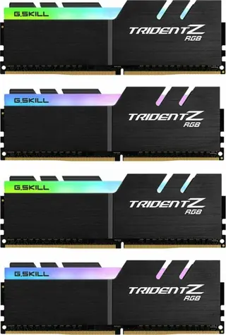 G.SKill Trident Z RGB 64GB (4x16GB) 3200MHz černá / DDR4 / CL16-18-18-38 / 1.35V / XMP 2.0 / LED podsvícení