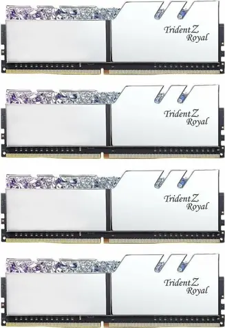 G.Skill Trident Z Royal Silver 64GB (4x16GB) 3600 MHz / DDR4 / CL16-19-19-39 / 1.35V / XMP 2.0 / LED podsvícení