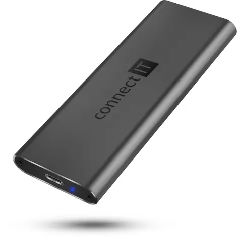 CONNECT IT AluSafe / Externí box pro M.2 NVMe SSD disky / 10 Gbps / USB-C 3.2 Gen2 / 2230 & 2242 & 2260 & 2280 mm