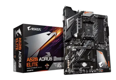 GIGABYTE A520 AORUS ELITE (rev. 1.0) / AMD A520 / DDR4 / SATA III RAID / USB / GLAN / M.2 / sc.AM4 / ATX
