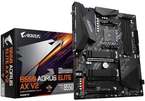 GIGABYTE B550 AORUS ELITE AX V2 (rev. 1.0) / AMD B550 / DDR4 / SATA III / USB / 2.5GLAN / M.2 / sc.AM4 / Wi-Fi  /ATX