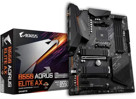 GIGABYTE B550 AORUS ELITE AX (rev. 1.0) / AMD B550 / DDR4 / SATA III / USB / 2.5GLAN / M.2 / sc.AM4 / Wi-Fi / ATX