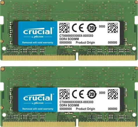 Crucial 64GB (2x32GB) 3200 MHz / SO-DIMM / DDR4 / PC4-25600 / CL22 / DRx8 / 1.2V