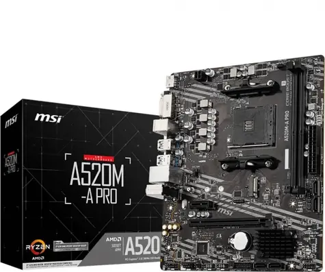 MSI A520M-A PRO / AMD A520 / DDR4 / SATA III RAID / USB / GLAN / M.2 / sc.AM4 / mATX