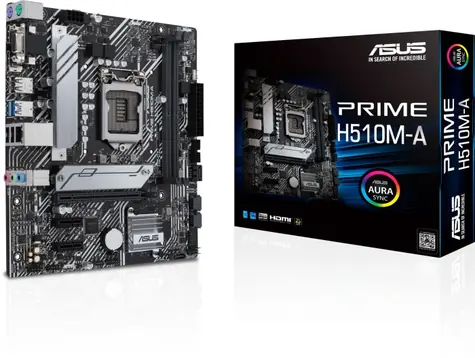 ASUS PRIME H510M-A / H510 / LGA 1200 / 2x DDR4 / 1x PCIEx16 / 1x GLAN / m-ATX