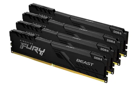 Kingston FURY Beast Black 32GB (4x 8GB) DDR4 3600MHz / CL17 / DIMM / 1.35V / Non-ECC / Un-Registered 