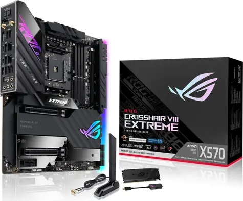 ASUS ROG CROSSHAIR VIII EXTREME / AMD X570 / DDR4 / SATA III / USB / 2x LAN / Wi-Fi 6E / M.2 / sc.AM4 / E-ATX
